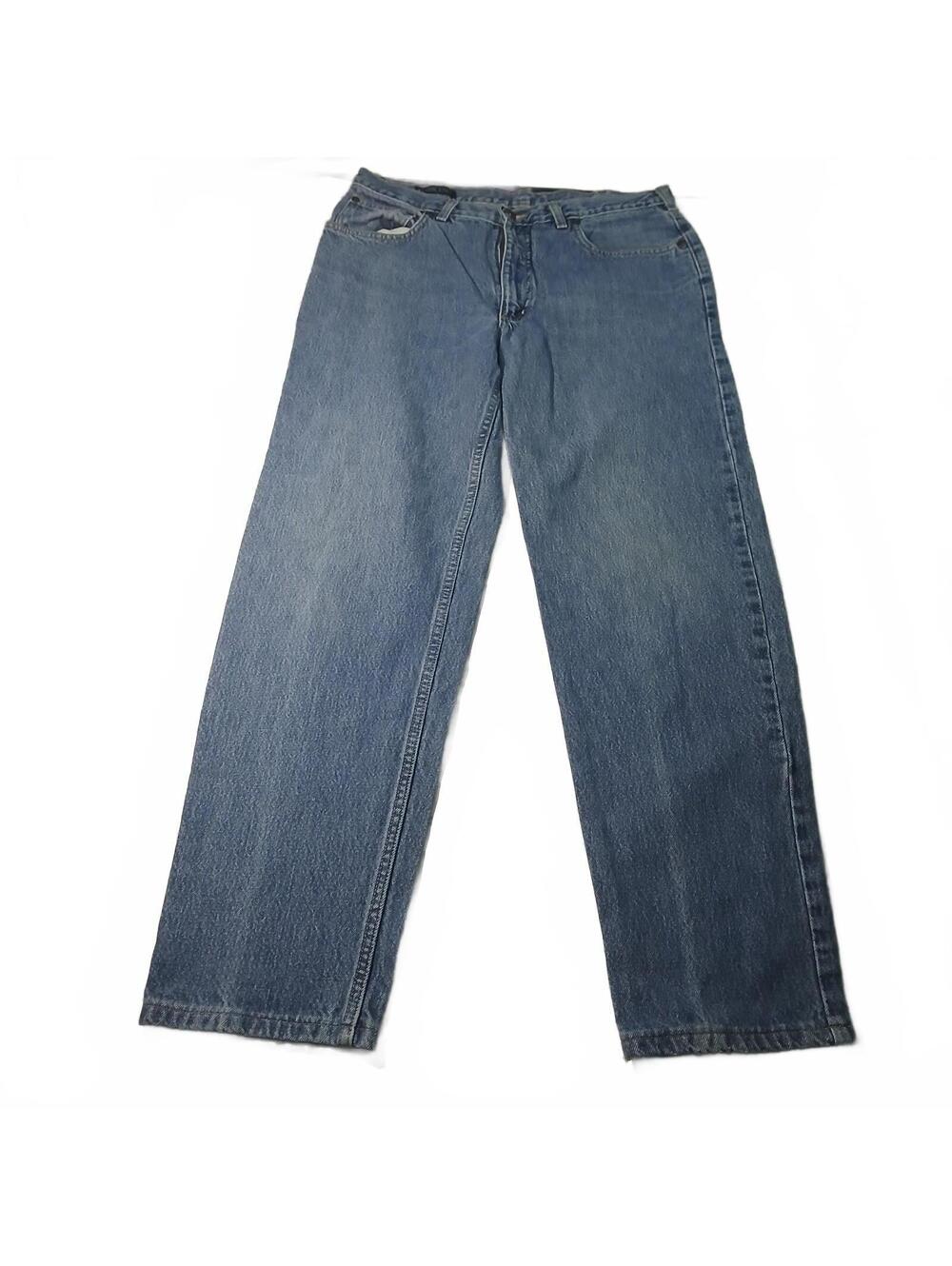 Lands End Blue Relaxed Fit Jeans Straight Leg Denim Pants Retro Y2K Workwear 33